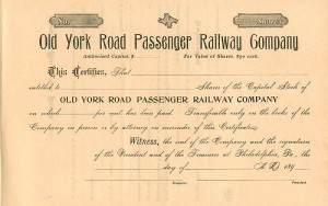 Old York Road Passenger Railway Co.
